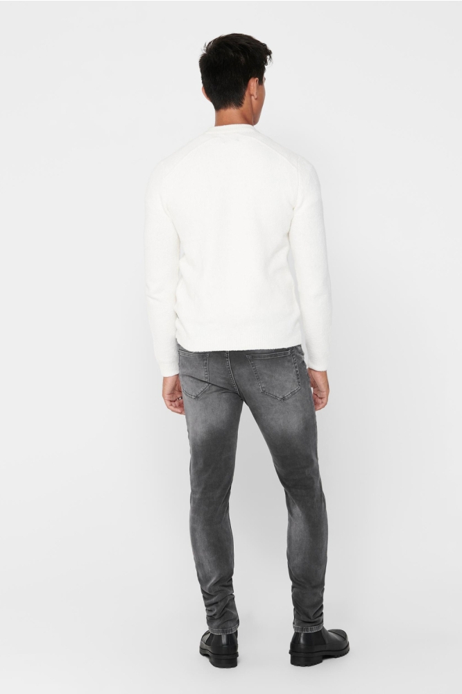 ONSLOOM SLIM ZIP SWEAT GREY ST 7103 22017103 Grey Denim